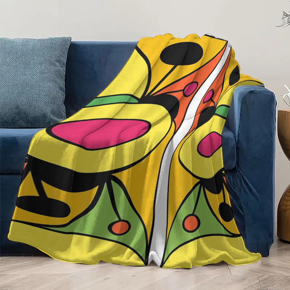 Geometric Abstract Colorful Print Blanket Throw Sofa Bed Decorative Throw Blanket for Living Room Bedroom