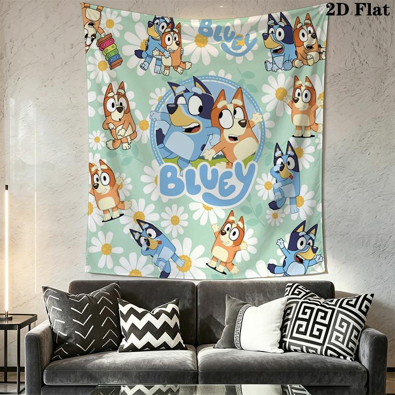 Bluey Bingo Heart Print Tapestry Background Cloth Fashion Print Gift Background Wall Hanging Cloth Wall Decoration