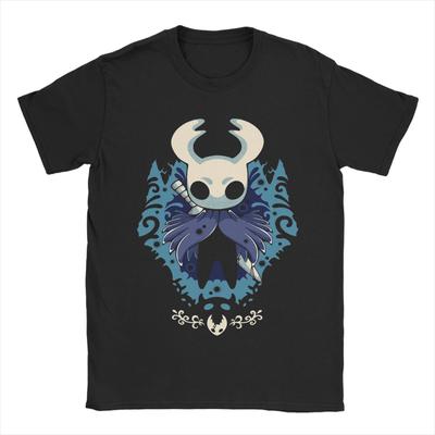 Men's Hollow Knight Silksong Little Ghost T Shirts  Pure Cotton Clothes Vintage Short Sleeve Crewneck Tee Shirt Printing T-Shirt