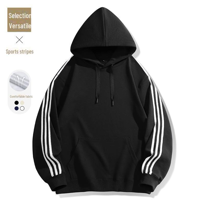 

Толстовка унісекс у смужку з круглим вирізом: Модний топ вільного крою з довгими рукавами на весну та осінь XL