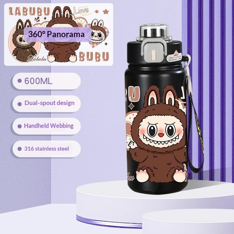 Water Cup High Value 316 Cartoon Stainless Steel Large Capacity Thermos Cup Straw Student Children