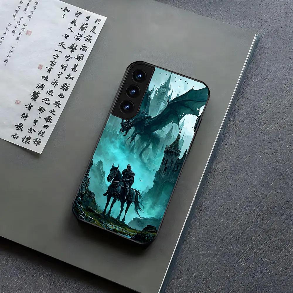 Dragon Phone Case For Samsung S24, S25 22,30,Note20,Ultra,Lite,Ultra5G,Plus,FE Black Cover