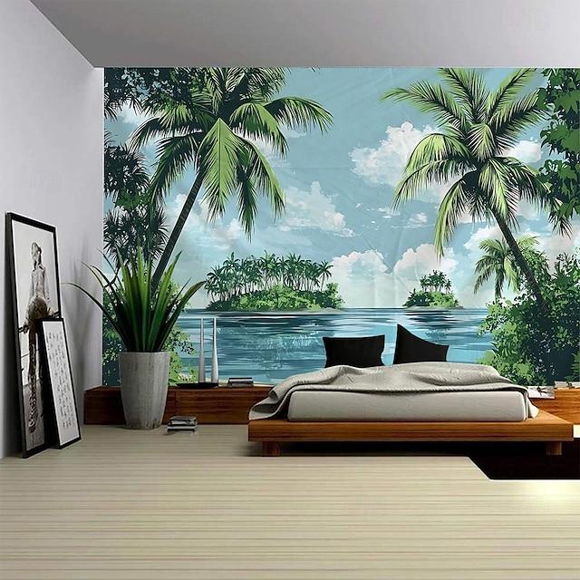 Tapestry wall with a mountain river and natural landscape 75x100