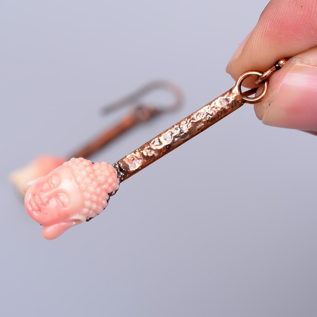Opal Gemstone Hook New Electroformed Drop Sisters Gift Earrings Jewelry Copper V-70
