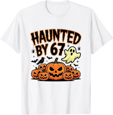 Haunted by 67 – Funny Ghost and Pumpkin Halloween Costume T-Shirt Unisex T-Shirt