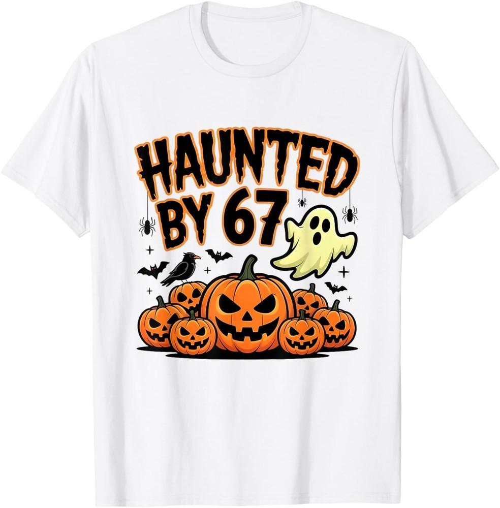 

Преследуемый 67 – Смешная футболка на Хэллоуин с привидением и тыквой, унисекс L