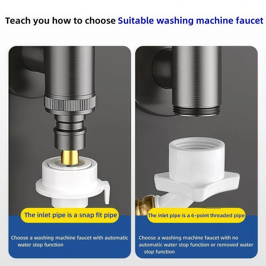Household Stainless Steel Washing Machine Faucets With Water Stop Valve G1/2 Single Cold Wall Mounted Tap Bathroom Accessories
