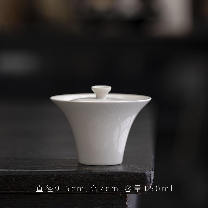 

Pure Hand Gaiwan Ceramic Tea Tureen 150ml Grass Ash Covered Bowl Gaiwan Porcelain Cup Two Talents Bowl With Lid Kungfu Tea Set