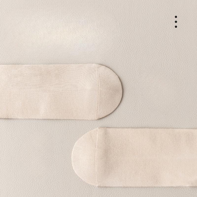 Chaussettes de printemps et d'automne, Chaussettes mi-mollet en pur coton pour femmes, Antibactériennes, Inodores, Chaussettes sans couture pour femmes, Chaussettes post-partum d'automne et d'hiver
