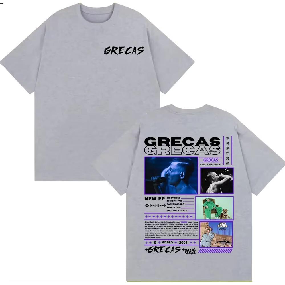 Rapper Grecas Album Tour 2026 Cover Tshirts Unisexs Clothing Fashion Vintage Hip Hop T Shirt Comfort Cotton Summer New Tshirt