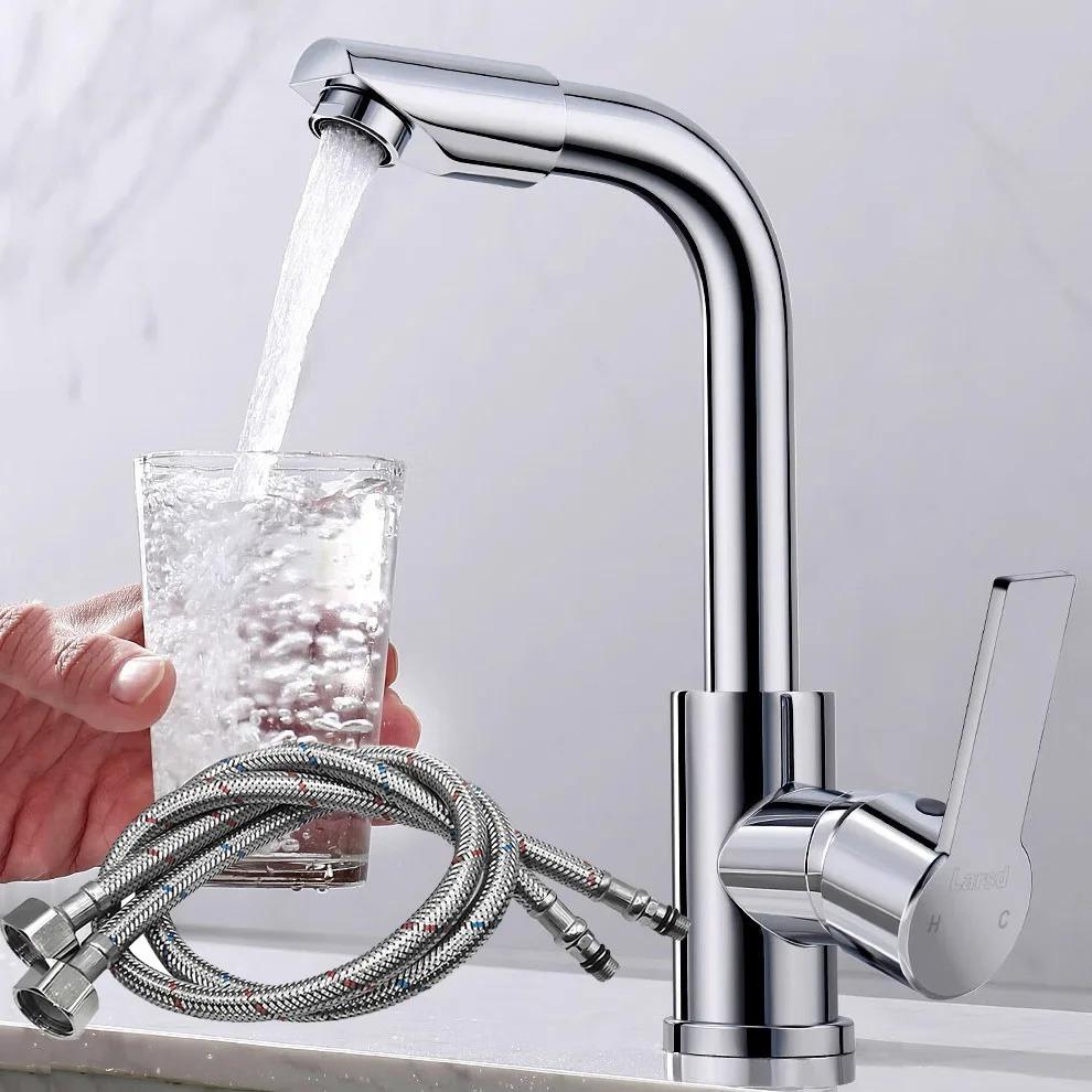 360° Rotating Basin Faucet Kitchen And Bathroom Dual-use Hot and Cold Water Splash-proof Faucet