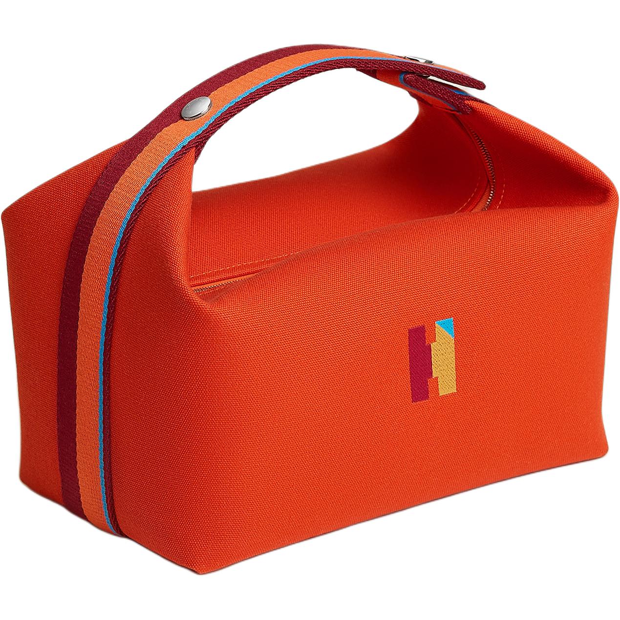 

Hermes Bride-A-Brac 21 Cotton Wash Bag Large Women Bags Silver Orange H104347MV02 9J Feu Flame Orange