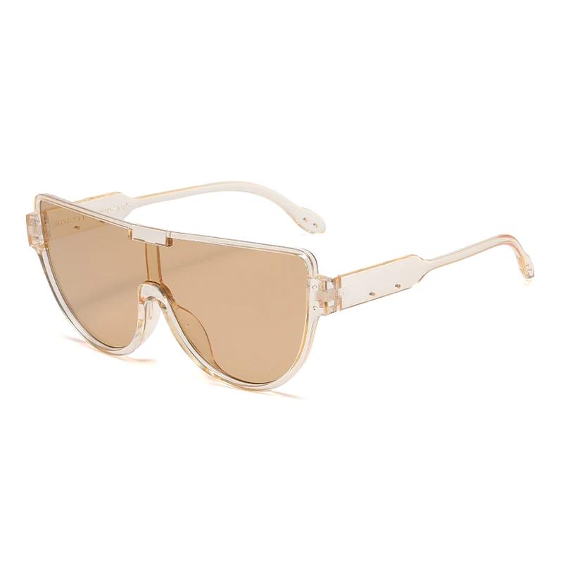 New Design Monoblock Semi-Round Sunglasses Designer Half Frame Goggle Shades Outdoor Oversized Sun Glasses For Women & Men