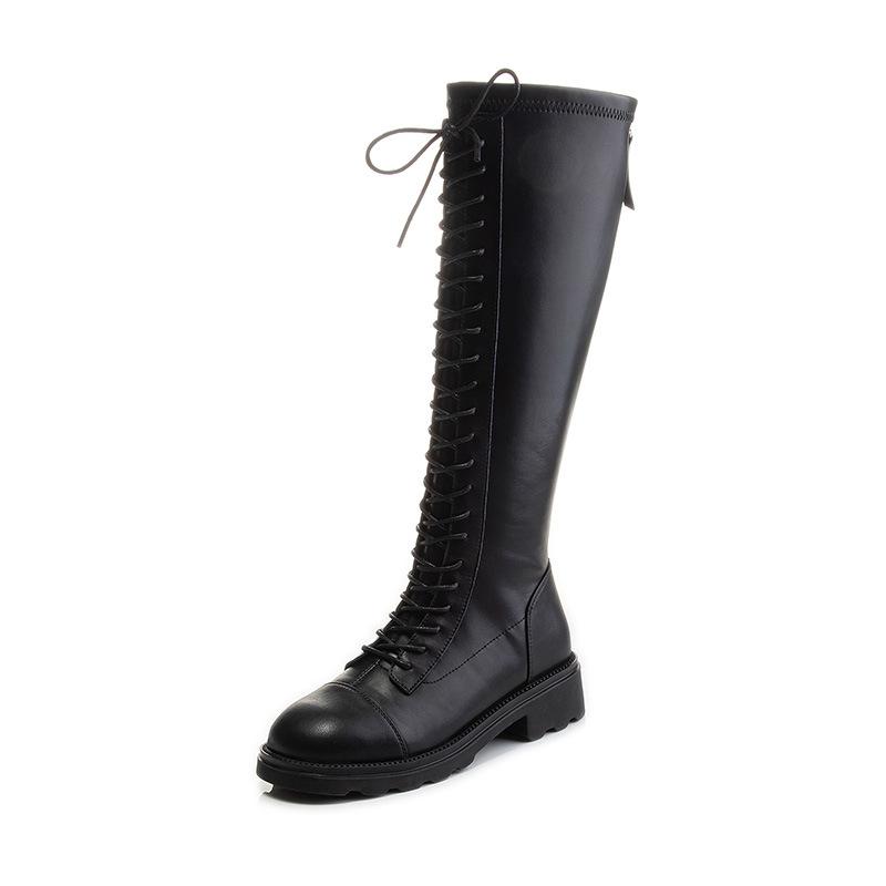 Autumn and winter 2025 new boots long boots British style knight boots thick heel thick sole long boots leather velvet women's boots