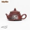 250ml Retro Yixing Purple Clay Teapots Handmade Lotus Pot Raw Ore Dragon Blood Sand Mud Kettle Zisha Tea Set Tea Ceremony Gift