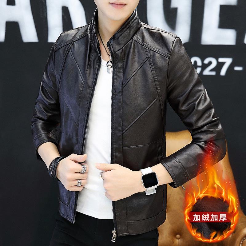 Buy Leather Men S Plus Velvet Locomotive Pu Leather Jacket Handsome Men S Leather Casual Jacket Men At Affordable Prices Free Shipping Real Reviews With Photos Joom