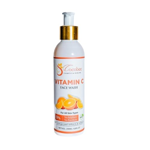 COCOBEE Vitamin C Face Wash Pack of 1, 200ml || Brightening || Revitalizing Cleanser for Glowing Skin || No Sulphase || No Parabens || with Orange