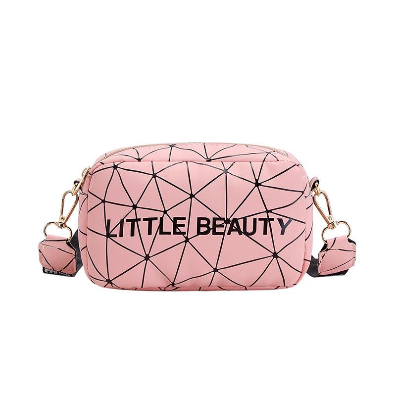 Women's Bag Summer Colorful Geometric Rhombus Printing Letter Webbing Camera Mobile Phone Bag Shoulder Oblique Tide