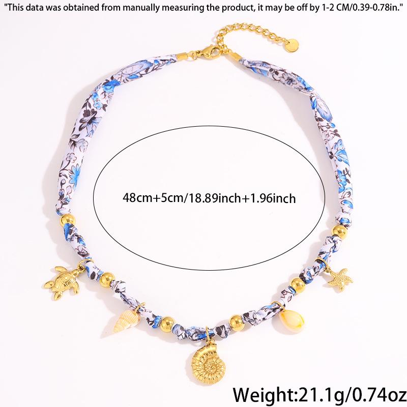European and American style ocean series accessories necklace women's light luxury niche high-end tortoise conch summer travel necklace