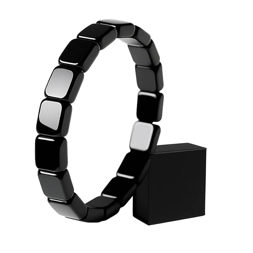 Bransoletka z Hematytu Męska - Rozpala Męską Energię, Naturalny Kamień Hematytu Koralikowe Elastyczne Bransoletki Odzyskaj Swój Pazur i Pewność Siebie