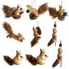 Simulated Squirrel Figurine Cute Miniature Squirrel Statue Christmas Foam Squirrel Decoration Desktop Ornament for Holiday Home Decor