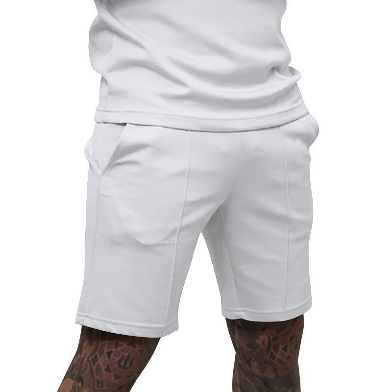 

2025 Summer Solid Color Shorts Casual Fitness Sports Pants for Men S білий