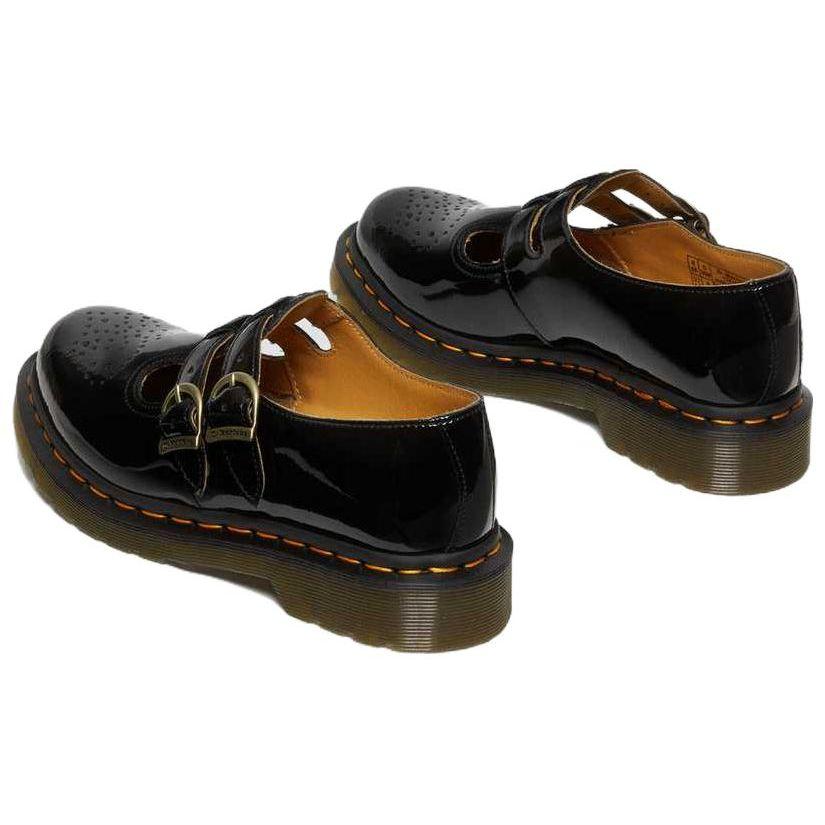 Dr. Martens Leather Adjustable Buckle Flat Shoes Women shoes Black 12916002