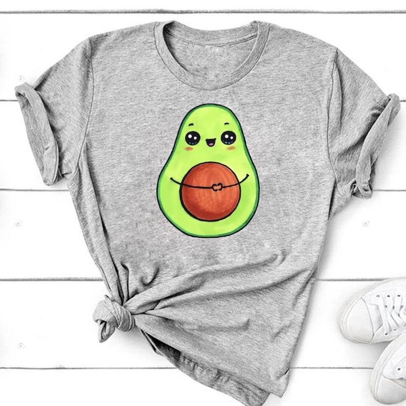 (Asian Size ) Graphic Tee Avocado Love Style Clothing Summer Sweet Trend  Print Female T Top Casual Short Sleeve Women Fashion T-shirt