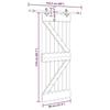 VidaXL Sliding Door and Hardware Kit 80x210 Cm Solid Pine 3332631