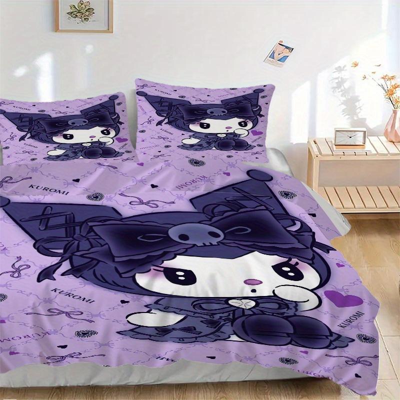 

3pcs Cute Kuromi Printed Quilt Set - Soft and Comfortable Quilt Cover for Bedroom, Guest Room and Dormitory Decorative Bedding Set 1 Duvet C 135x200cm