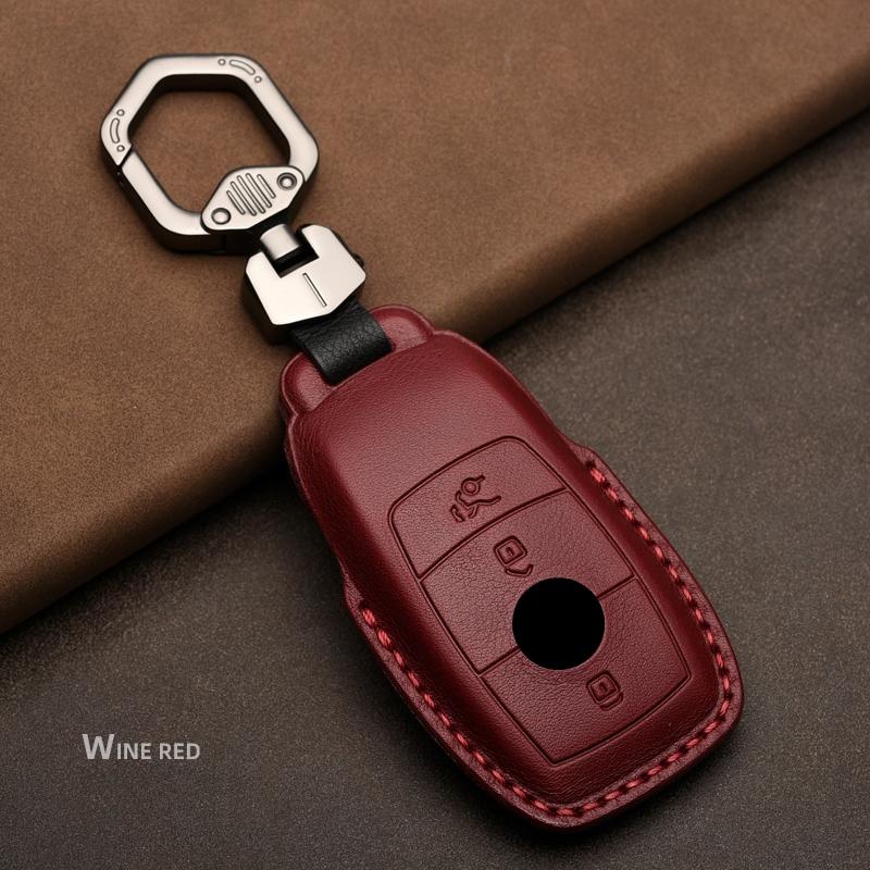 Genuine Leather Car Key Case Cover for Mercedes-Benz W203 W210 W211 Amg W204 C E S Cls Clk Cla Slk Classe Smart Car Keychain