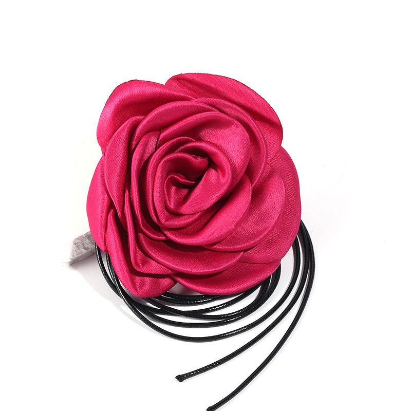 Korean Handmade Fabric Flower Choker Necklace