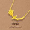 24K Gold-Plated Rose Pendant Necklace: Elegant Women's Jewelry Gift