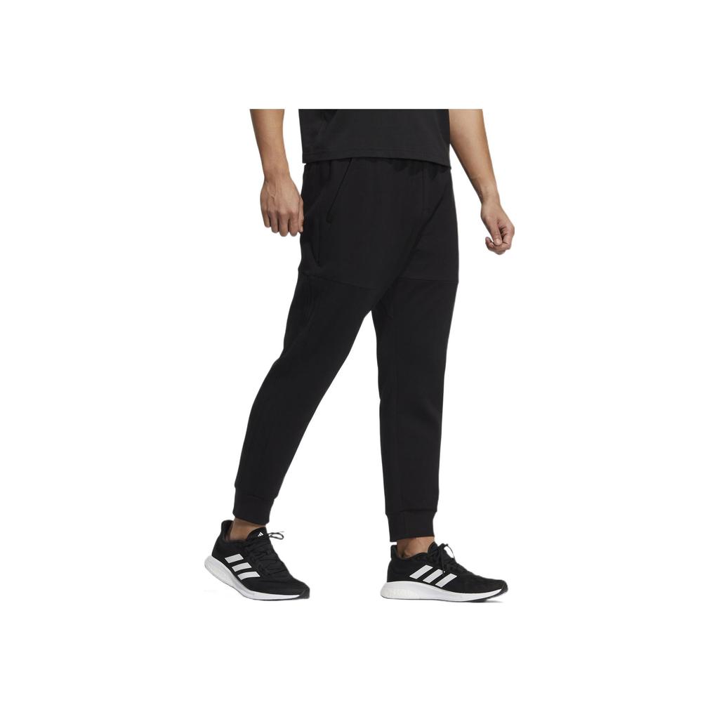 Adidas Solid Knit Jogger Pants Men Bottoms Black HE7444