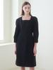 NOUVE Square Neck Stitch Dress - Black