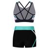 Completo Sportivo da Ragazza Senza Maniche Scollo a U Spalline Incrociate sulla Schiena Crop Top Stampato Pantaloncini a Vita Bassa Elastica