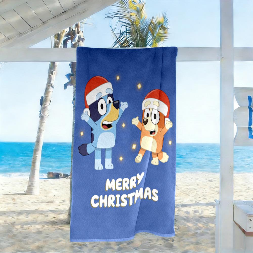Bluey Friends Adventure Beach Towel High Absorbency & Quick-Dry Comfortable Lightweight