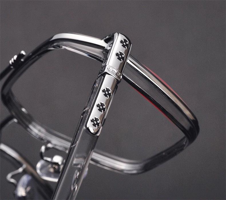 William Chan Anti-Blue Light Retro Large Frame Glasses with Double Bridge, Fashionable Myopia-Ready.