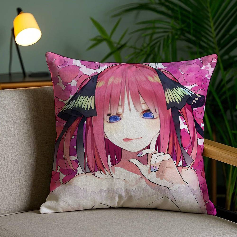 Pillow Case The Q-Quintessential Quintuplets Sofa Short Plush Double-sided HD Printing Room Home Office Gift Cushion Cover