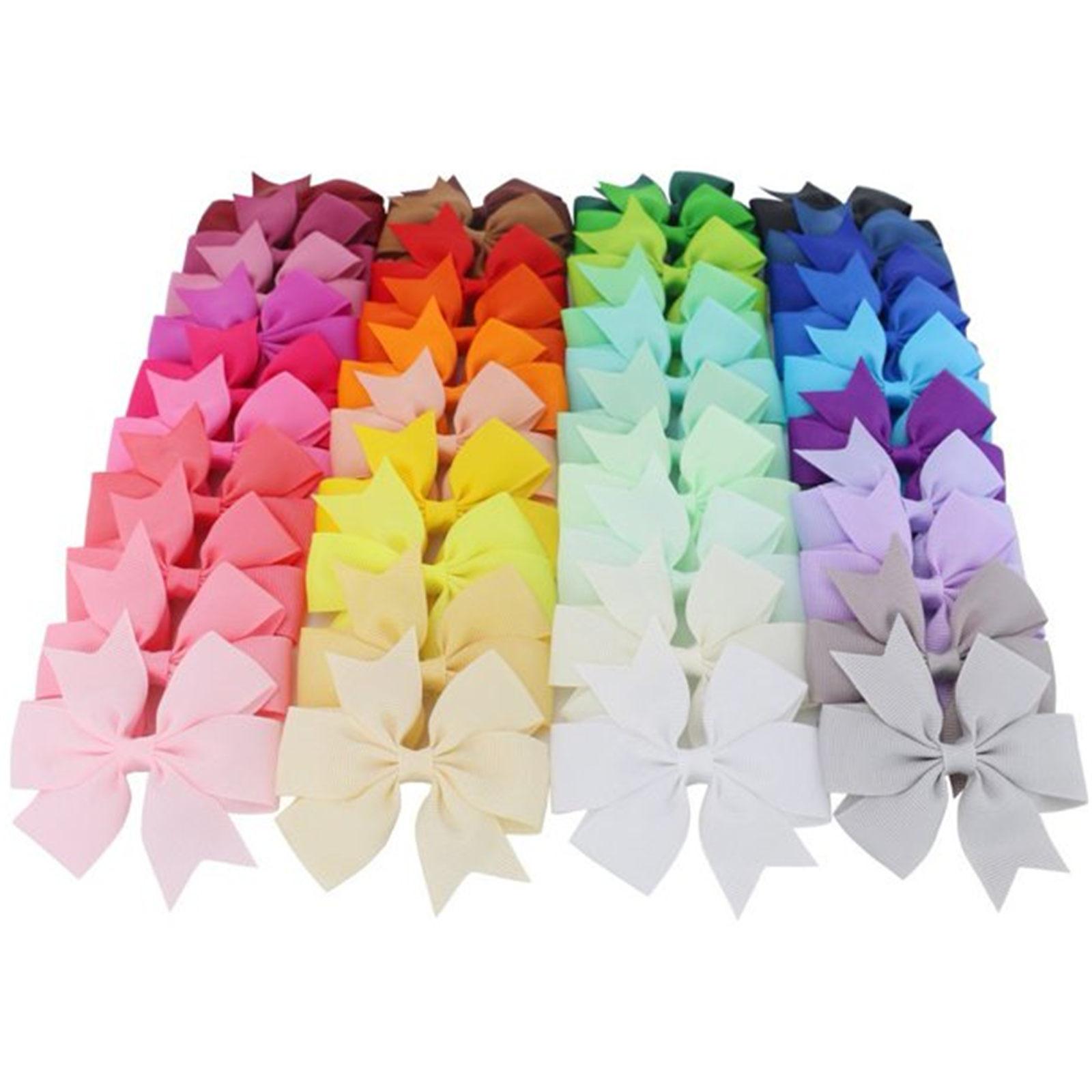 

40Pcs Multicolor Ribbon Bow Hair Clip Color Hairpin Hair Accessories For Baby Girls Kids Teens Toddlers Children By ANAI International