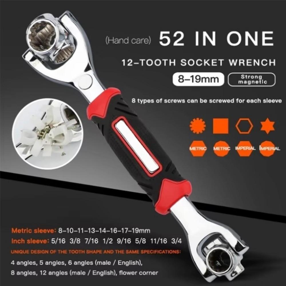 360° Rotating 52-in-1 Socket  Wrench Hand Tools Rotation Socket Universal Ratchet  Spanner