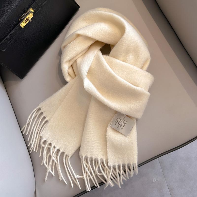 Winter Narrow Scarf 28 Color 100% Wool Scarf  Solid Color Scarf Men's and Women's Universal Warm and Cold proof Scarf