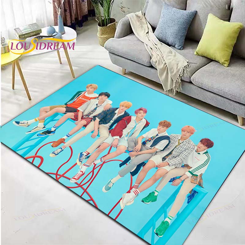 Kpop Bangtan Boys BTS Carpet Rug Kids Carpets Living Room Tea Table Mats Bedroom Rug Washable Floor Mats Household Area Mat