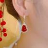 Chinese Red Gourd Earrings: Symbol of Fortune & Prosperity, Luxurious High-End Design, Stylish Ear Adornments for Women