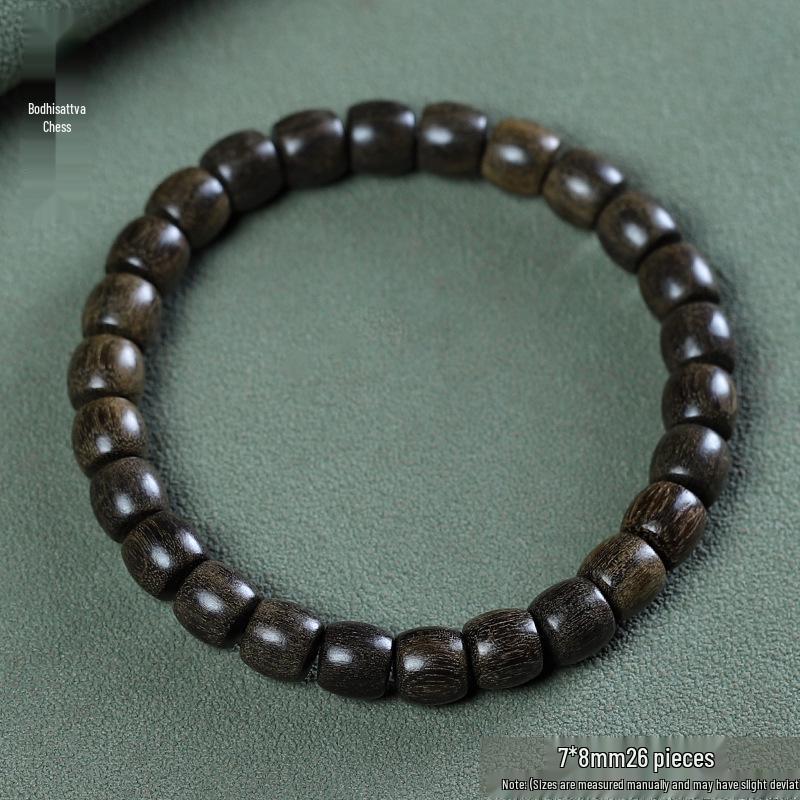 Unisex Handmade Green Sandalwood Bead Bracelet - Ethnic Style, Exquisite Design