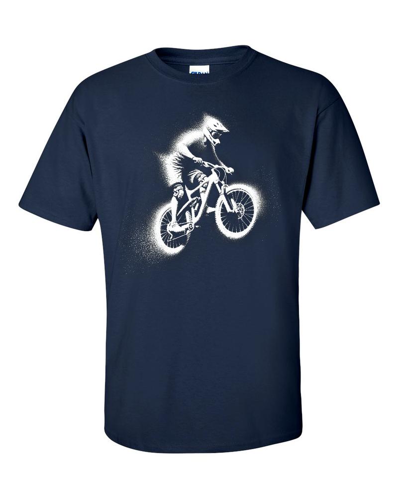 Particle Dot Stencil Mountain Bike Biking Biker MTB Road Cyclist Bicycle TShirt