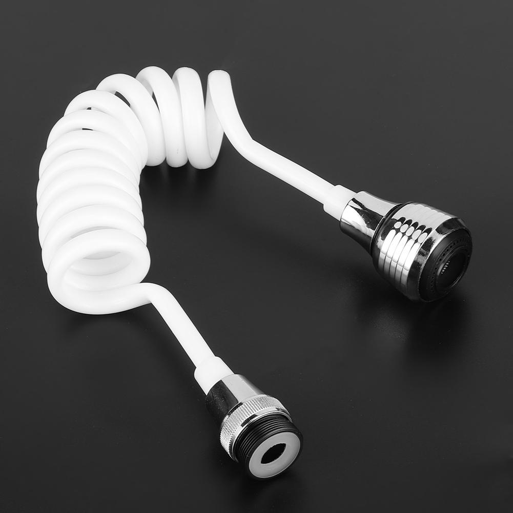 Household Kitchen Faucet Lengthened Extender Long Hose Portable Retractable Foaming Water TapWhite