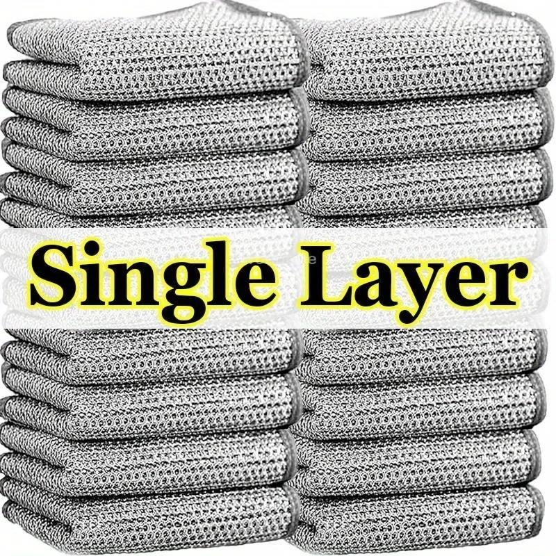 Cotton Kitchen Dishclothmetal Cleaning Cloth Home Cleaning Cloth Multifunctional Non-Scratch Wire Dishcloth Kitchen Supplies 1pcs