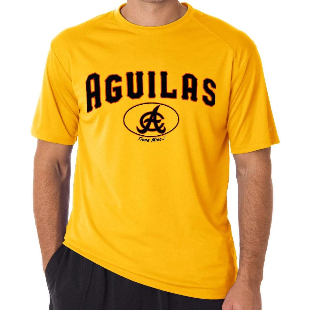 Aguilas Cibaeñas Tiene Mieo Yellow T shirts L