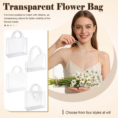 Transparante Bloemen Cadeaubox Doorzichtig Plastic Decoratieve Handtasvormige Opbergcontainer voor Bloemenarrangementen en Displaydoeleinden